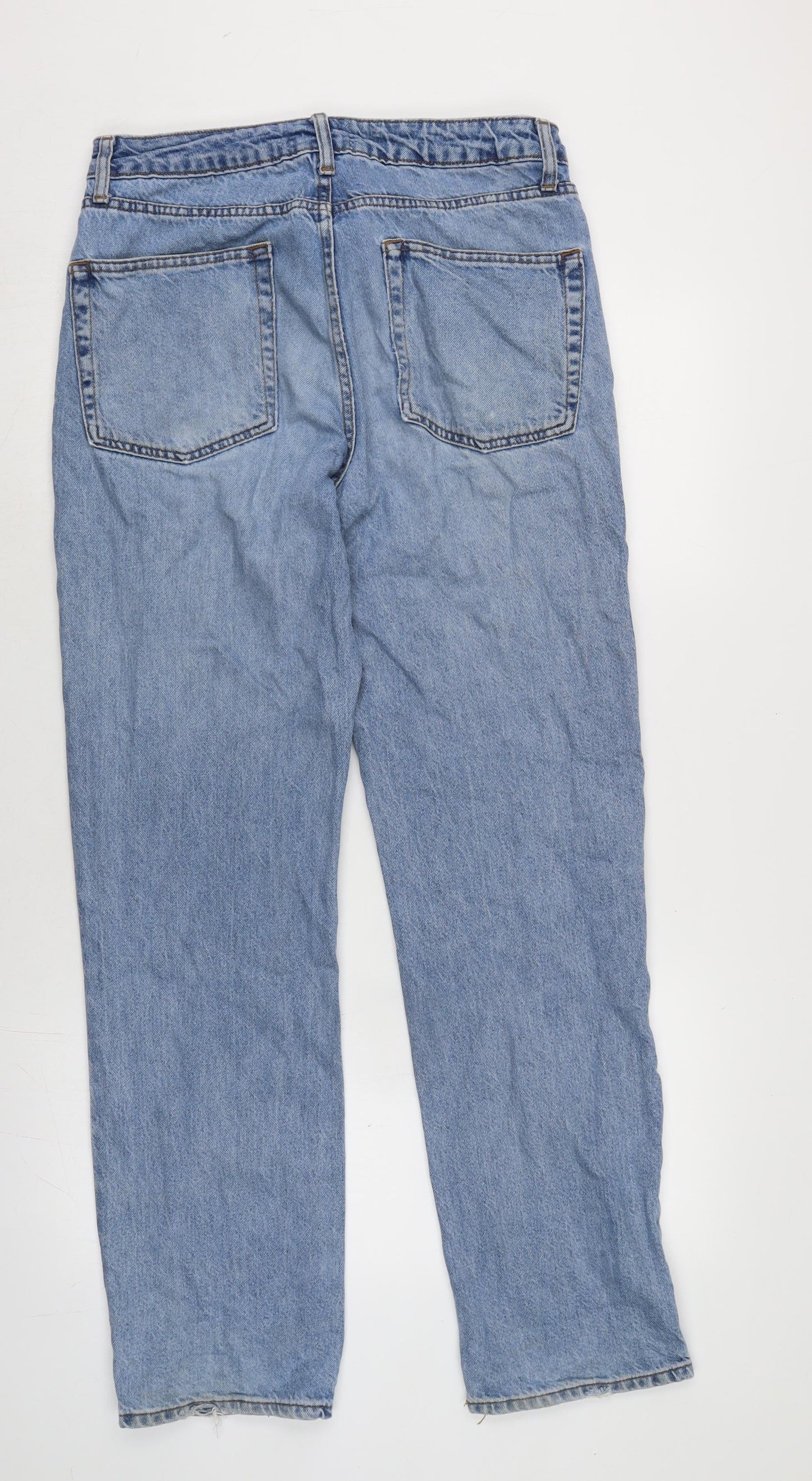 ASOS Mens Blue Cotton Straight Jeans Size 30 in L32 in Regular Button - Fraying to hem.