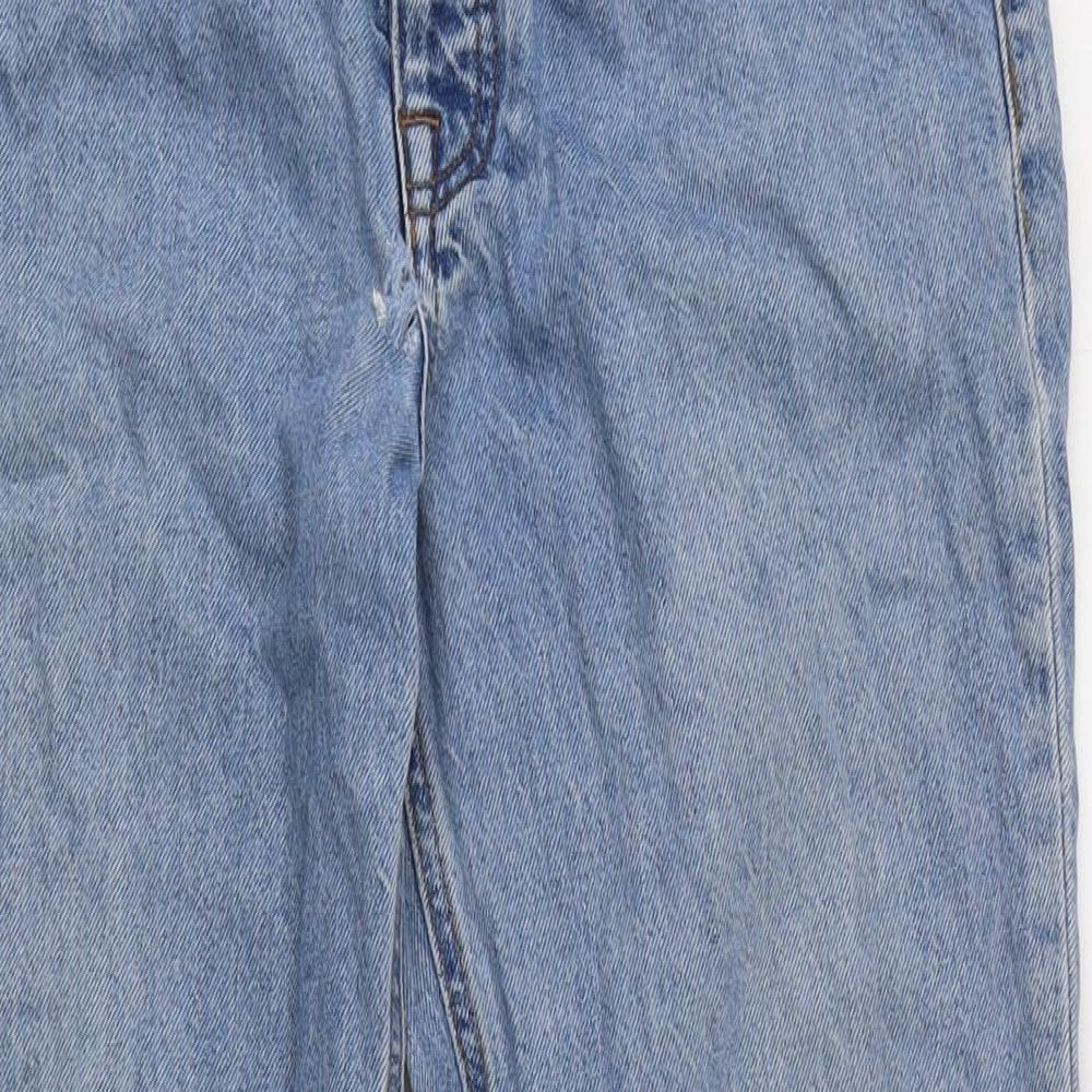 ASOS Mens Blue Cotton Straight Jeans Size 30 in L32 in Regular Button - Fraying to hem.