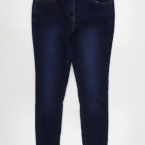 TU Womens Blue Cotton Blend Skinny Jeans Size 12 L27 in Regular Zip