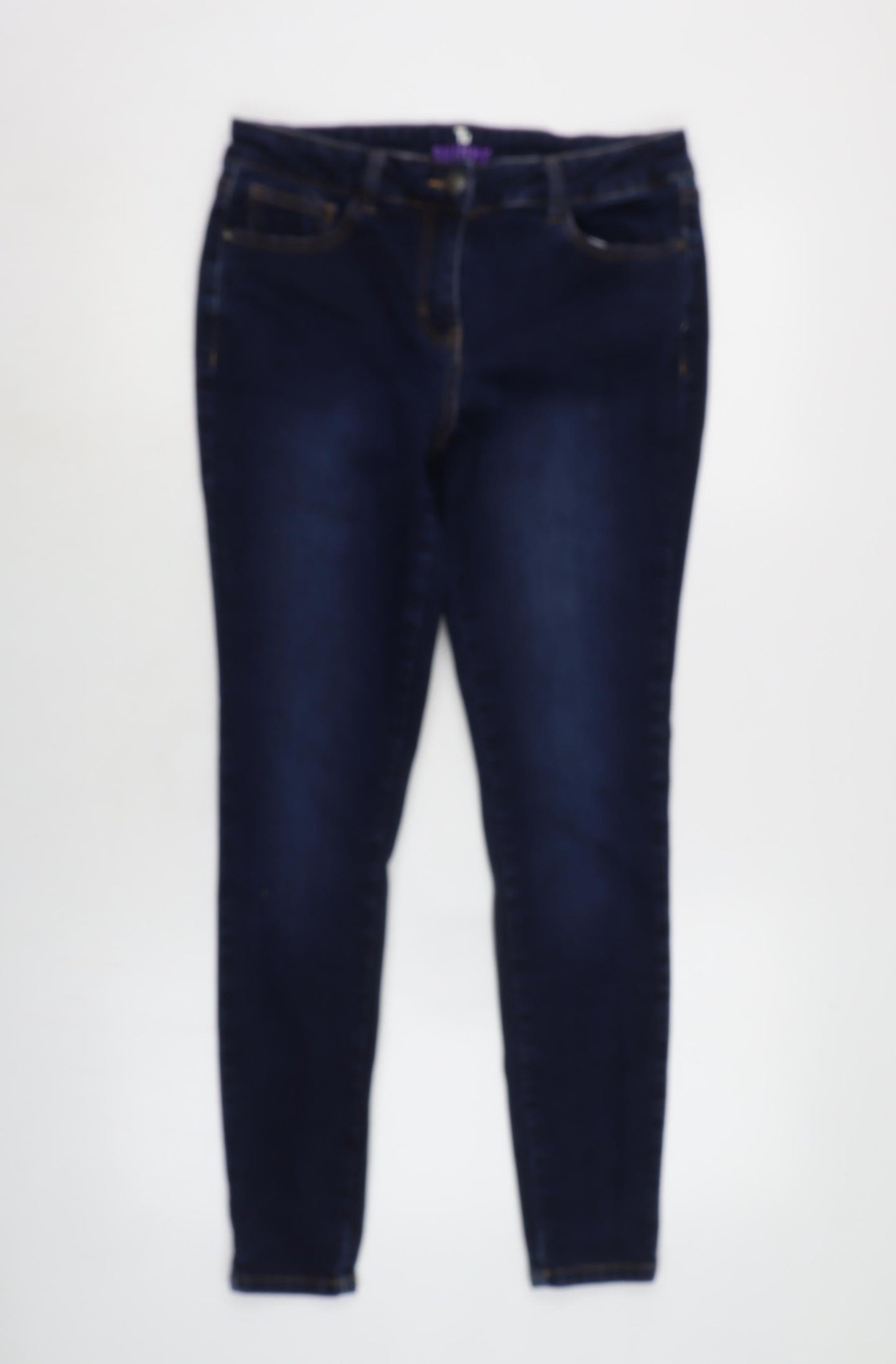 TU Womens Blue Cotton Blend Skinny Jeans Size 12 L27 in Regular Zip