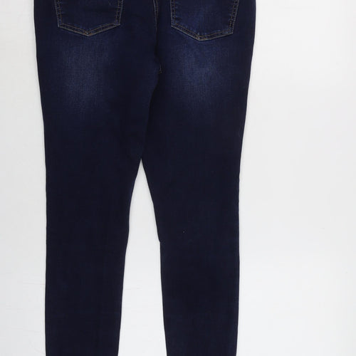 TU Womens Blue Cotton Blend Skinny Jeans Size 12 L27 in Regular Zip