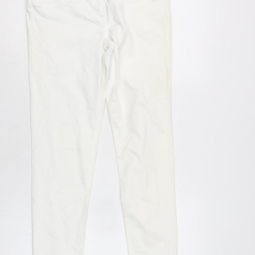 NEXT Womens White Cotton Blend Skinny Jeans Size 10 L29.5 in Regular Zip