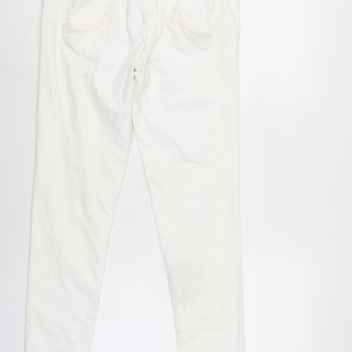 NEXT Womens White Cotton Blend Skinny Jeans Size 10 L29.5 in Regular Zip