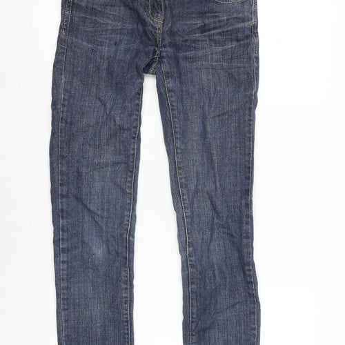 NEXT Womens Blue Cotton Blend Skinny Jeans Size 6 L29 in Regular Zip