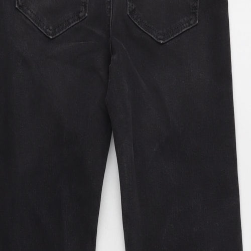 Marks and Spencer Womens Grey Cotton Blend Straight Jeans Size 6 L27 in Regular Zip - Sculpt.