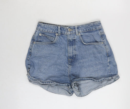 New Look Girls Blue Cotton Boyfriend Shorts Size 14 Years Regular Zip