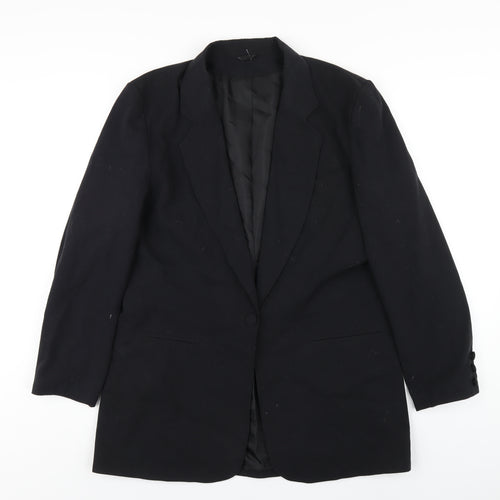 C&A Womens Black Polyester Jacket Blazer Size 14