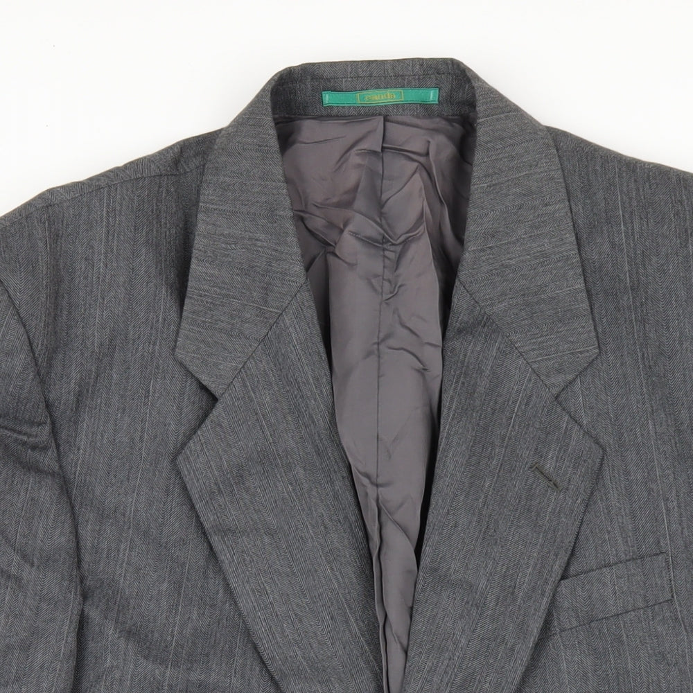 Canda Mens Grey Polyester Jacket Blazer Size 48 Regular