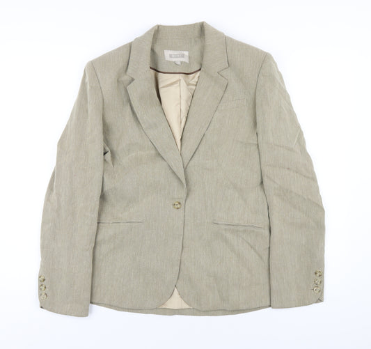 NEXT Womens Beige Lyocell Jacket Blazer Size 12