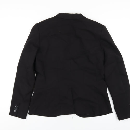 H&M Womens Black Cotton Jacket Blazer Size 14