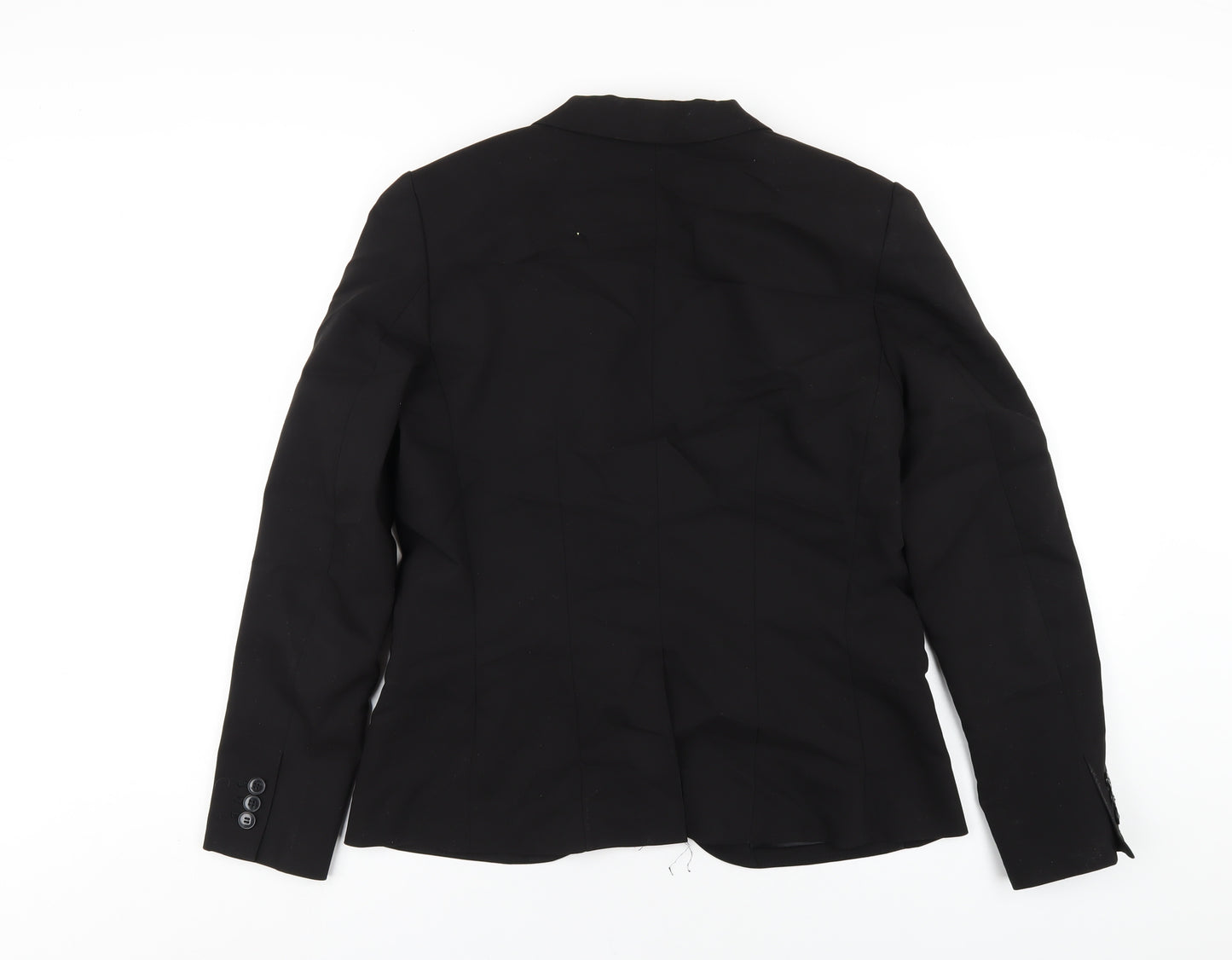 H&M Womens Black Cotton Jacket Blazer Size 14