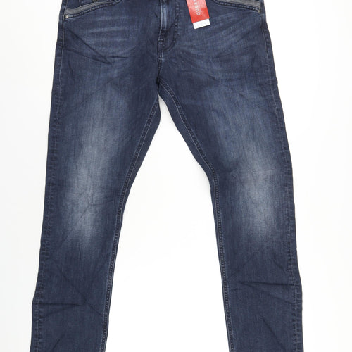 GUESS Mens Blue Cotton Skinny Jeans Size 36 in L33 in Regular Zip