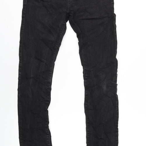 Topman Mens Black Cotton Skinny Jeans Size 30 in L36 in Regular Zip