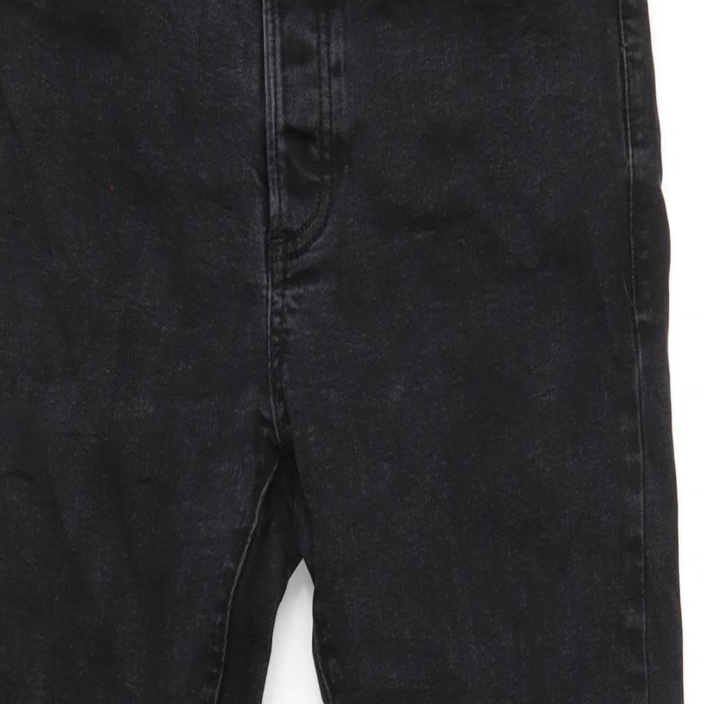 Topman Mens Black Cotton Straight Jeans Size 30 in L30 in Regular Button