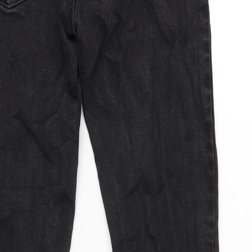 Topman Mens Black Cotton Straight Jeans Size 30 in L30 in Regular Button