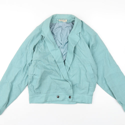 IMAGES Womens Blue Jacket Size 10 Snap