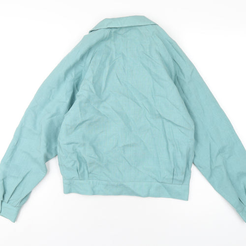 IMAGES Womens Blue Jacket Size 10 Snap