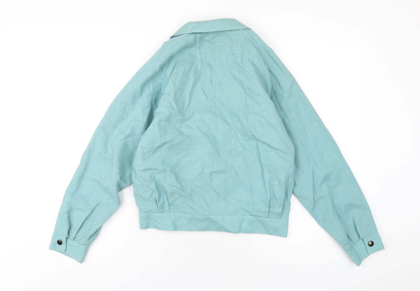 IMAGES Womens Blue Jacket Size 10 Snap