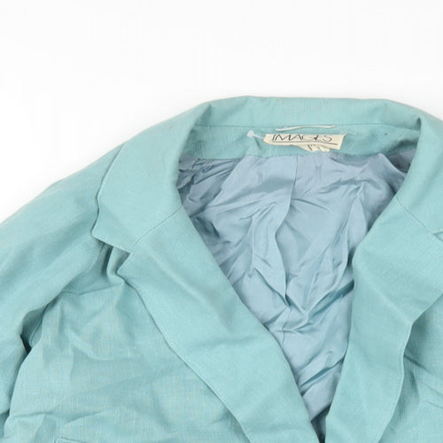 IMAGES Womens Blue Jacket Size 10 Snap