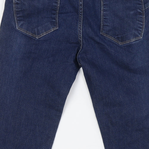 NEXT Womens Blue Cotton Cropped Jeans Size 12 L23 in Regular Zip