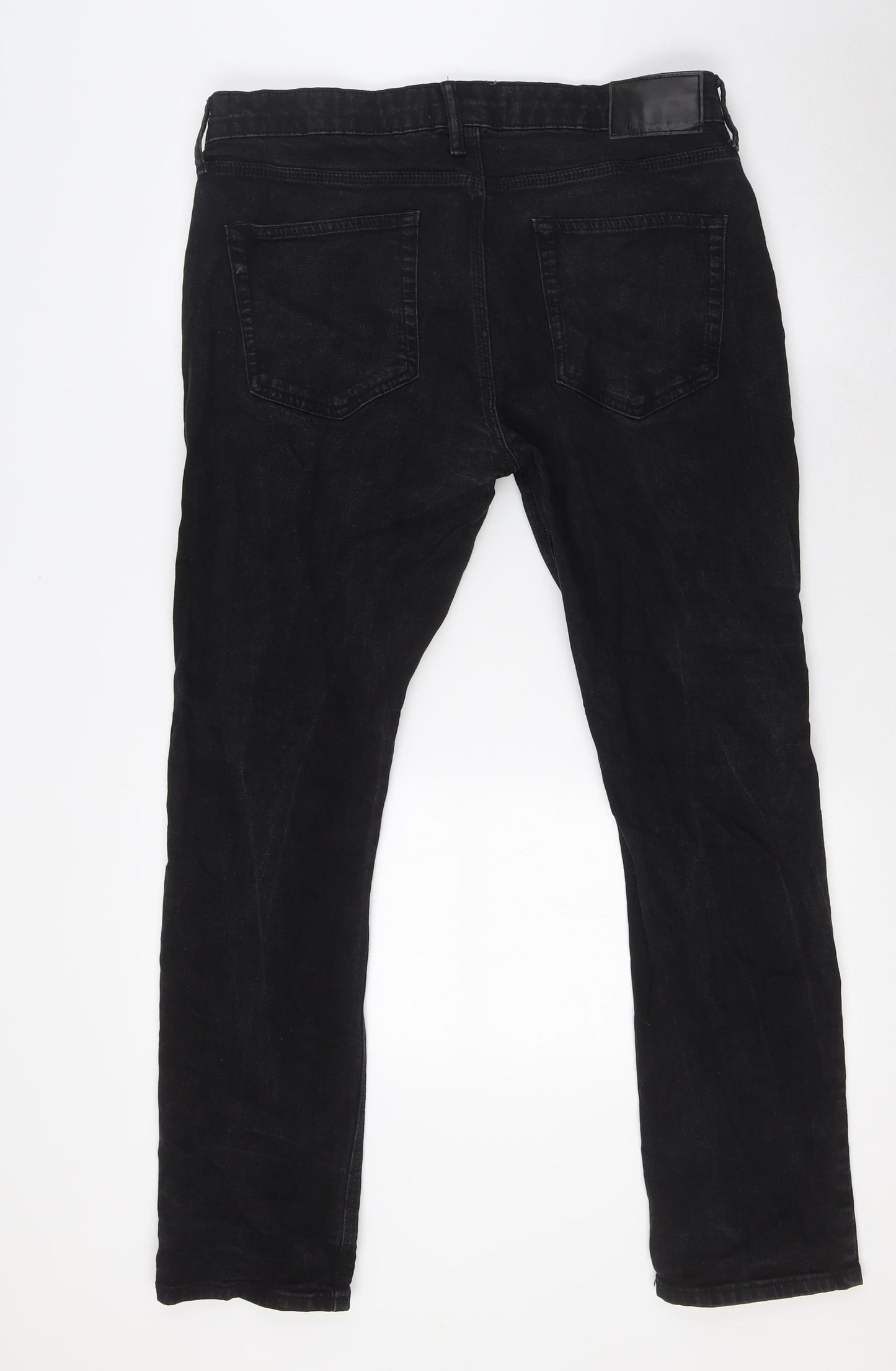 French Connection Mens Black Cotton Straight Jeans Size 36 in L30 in Slim Button