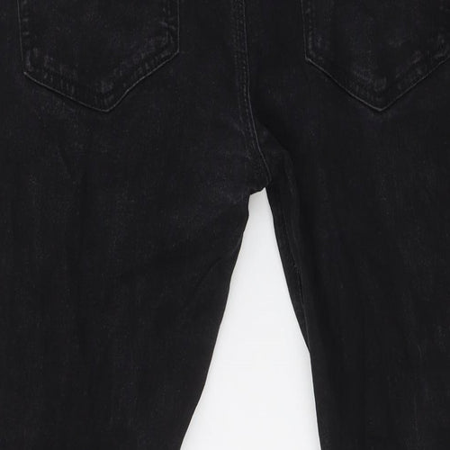 French Connection Mens Black Cotton Straight Jeans Size 36 in L30 in Slim Button