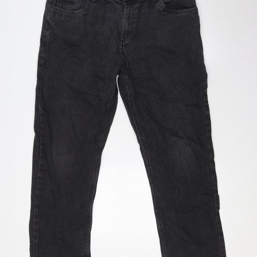 Denim365 Mens Black Cotton Straight Jeans Size 36 in L31 in Regular Zip