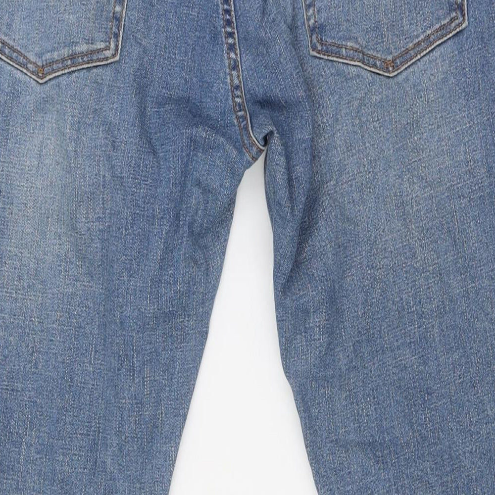 Gap Mens Blue Cotton Straight Jeans Size 30 in L31 in Extra-Slim Zip