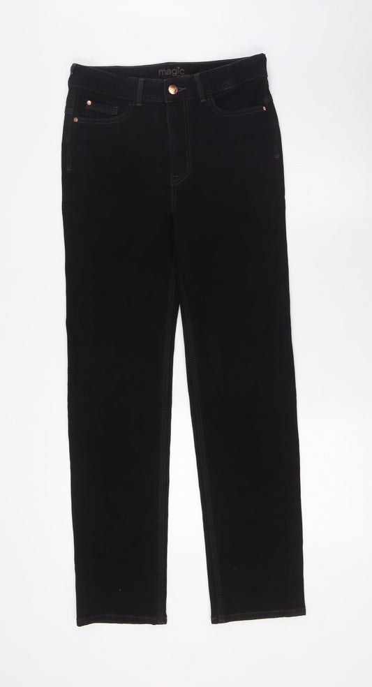 Marks and Spencer Womens Black Cotton Skinny Jeans Size 10 L29 in Slim Zip