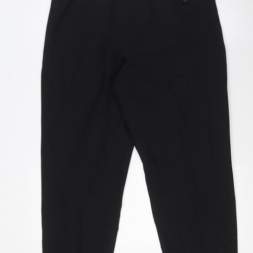 Marks and Spencer Mens Black Wool Dress Pants Trousers Size 34 in L29 in Regular Hook & Eye