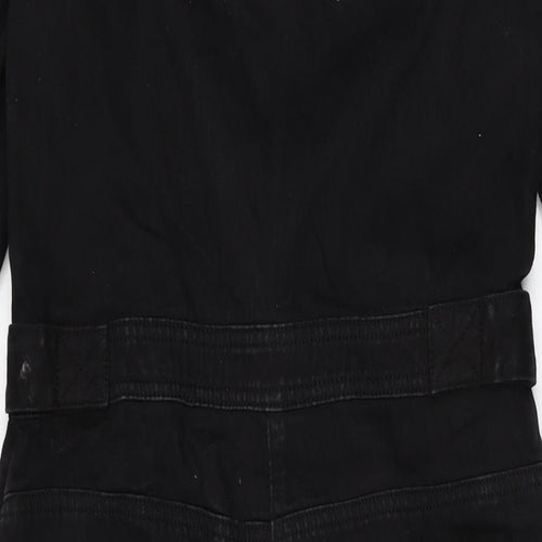 Denim Co Womens Black Cotton Jumpsuit One-Piece Size 12 L28 in Button