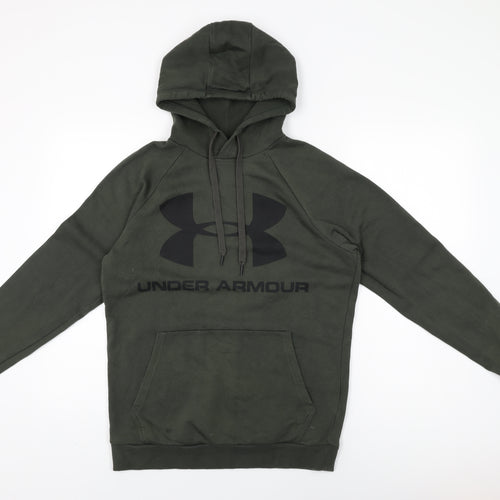 Under armour Mens Green Cotton Pullover Hoodie Size S