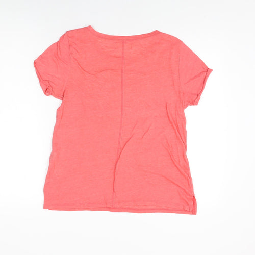 Hollister Womens Pink Cotton Basic T-Shirt Size S Round Neck