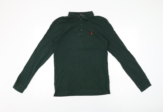 NEXT Mens Green Cotton Polo Size S Collared Pullover