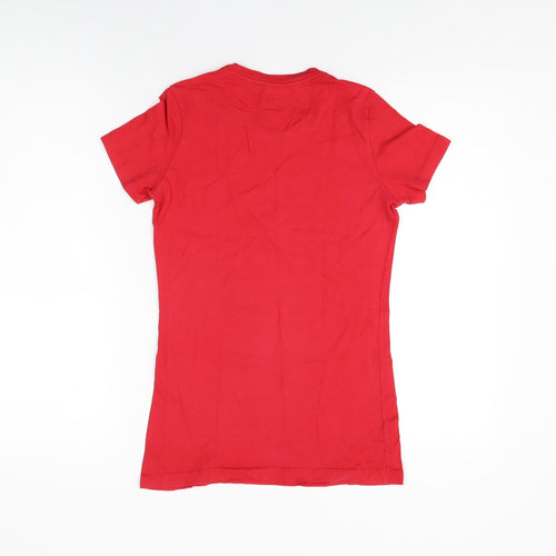 Bella + Canvas Womens Red Cotton Basic T-Shirt Size S Round Neck