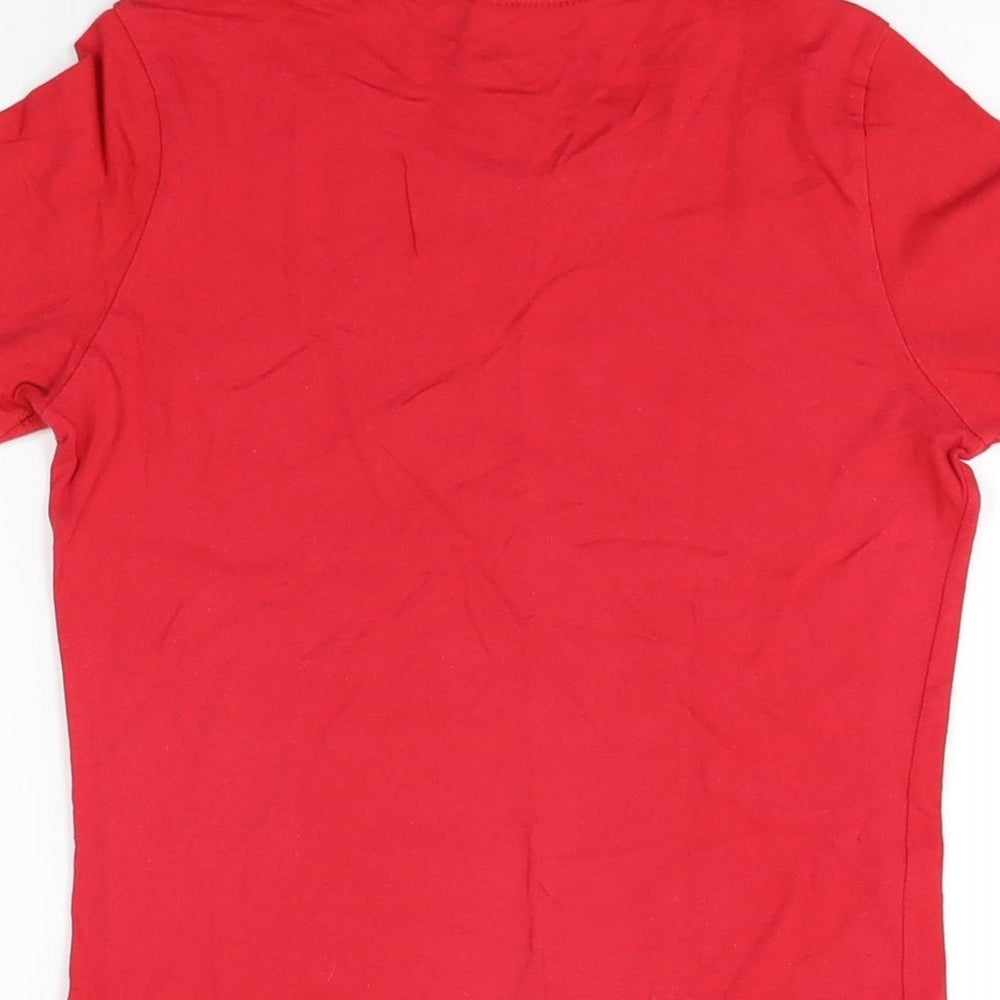 Bella + Canvas Womens Red Cotton Basic T-Shirt Size S Round Neck