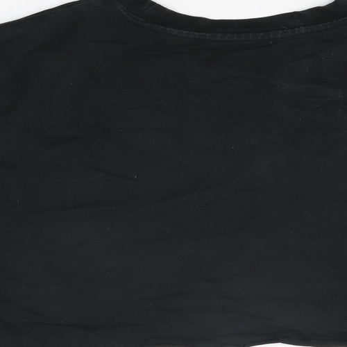 Levi's Womens Black Cotton Cropped T-Shirt Size S Round Neck