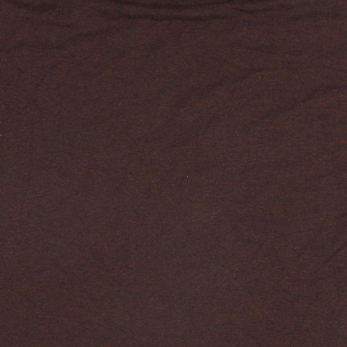 Gildan Mens Brown Cotton T-Shirt Size S Round Neck