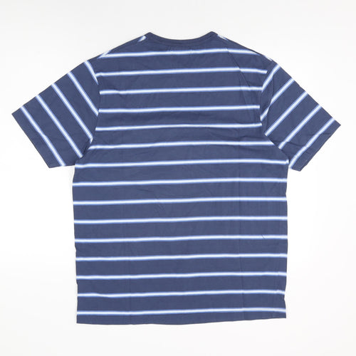 Blue Harbour Mens Blue Striped Cotton T-Shirt Size M Round Neck