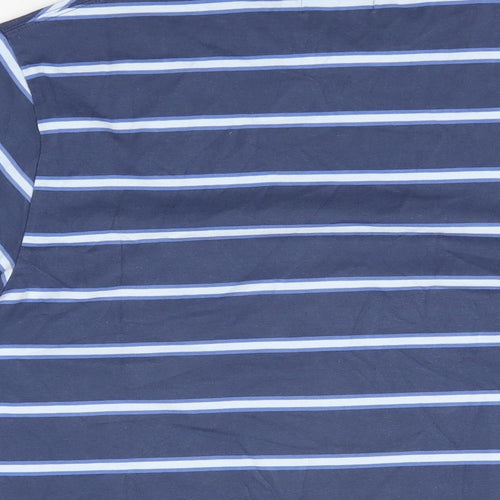 Blue Harbour Mens Blue Striped Cotton T-Shirt Size M Round Neck