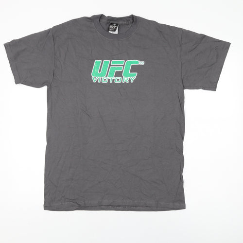 UFC Mens Grey Cotton T-Shirt Size M Round Neck