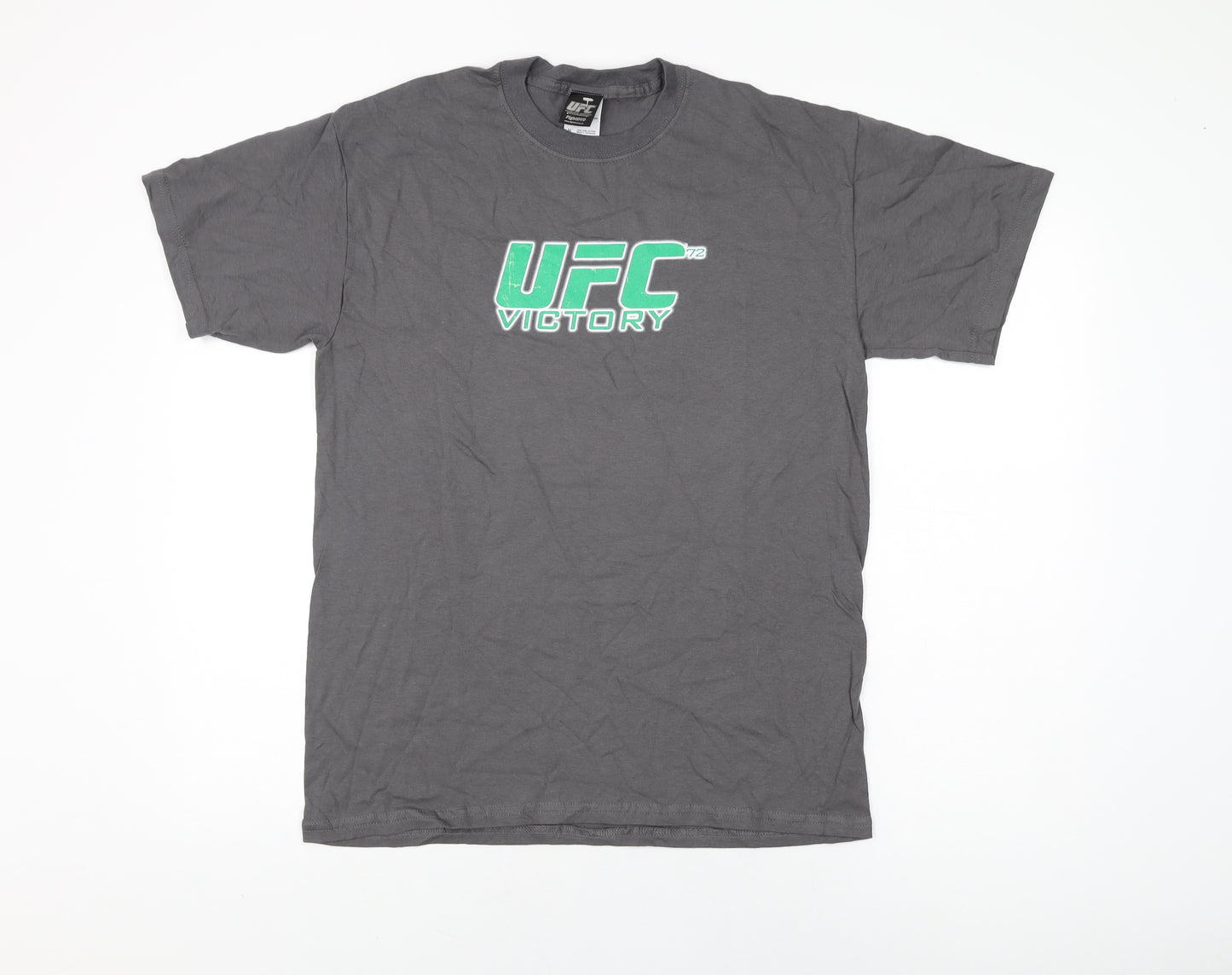 UFC Mens Grey Cotton T-Shirt Size M Round Neck