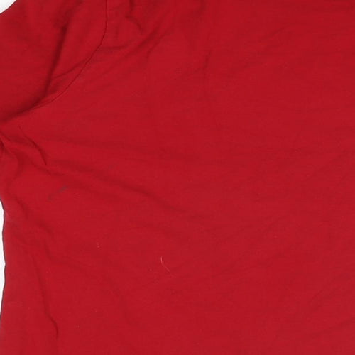 Lands' End Womens Red Cotton Basic T-Shirt Size S Round Neck