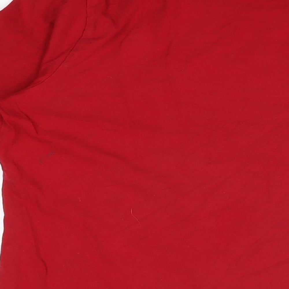 Lands' End Womens Red Cotton Basic T-Shirt Size S Round Neck