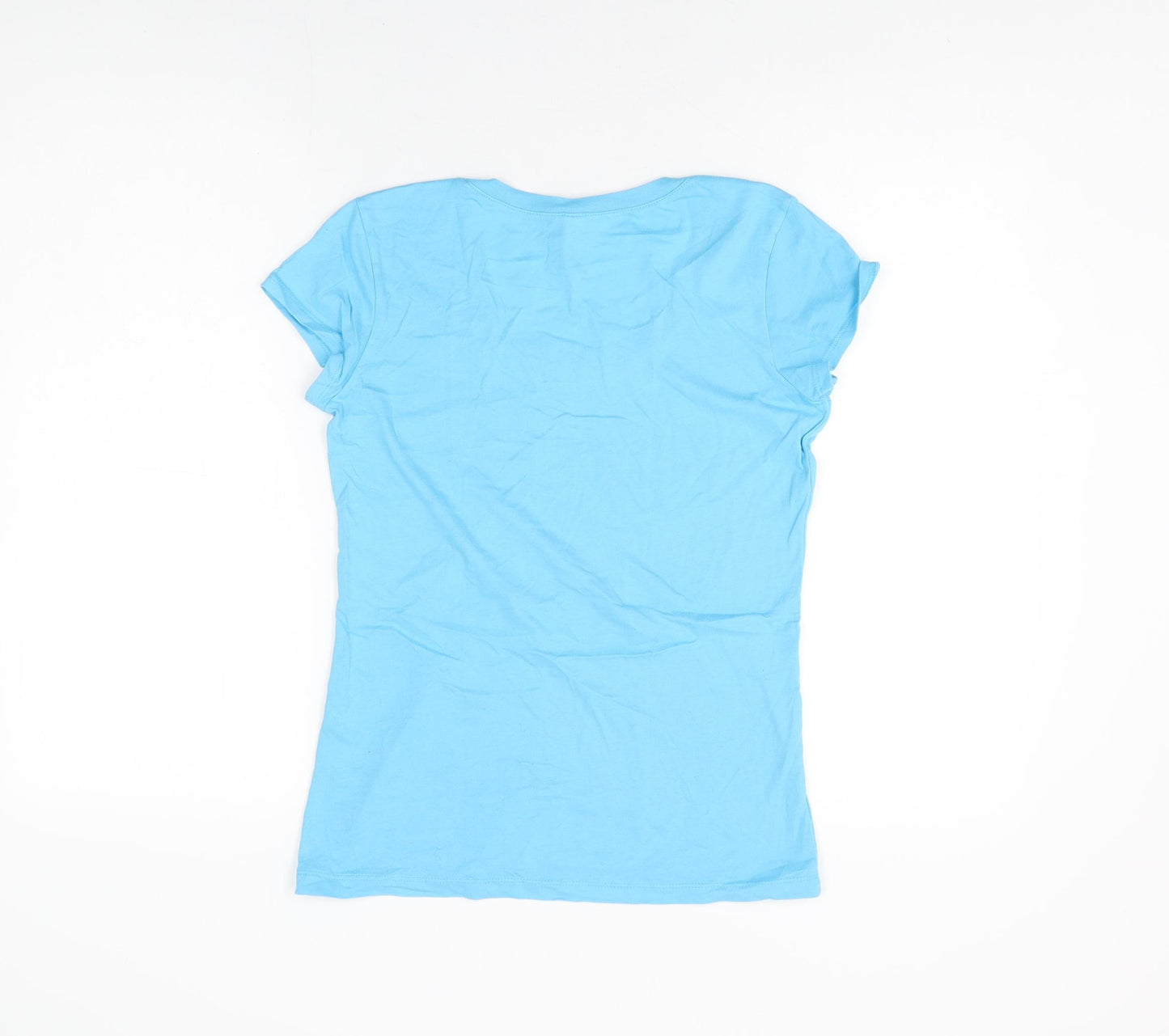 Bella + Canvas Womens Blue Cotton Basic T-Shirt Size S Round Neck