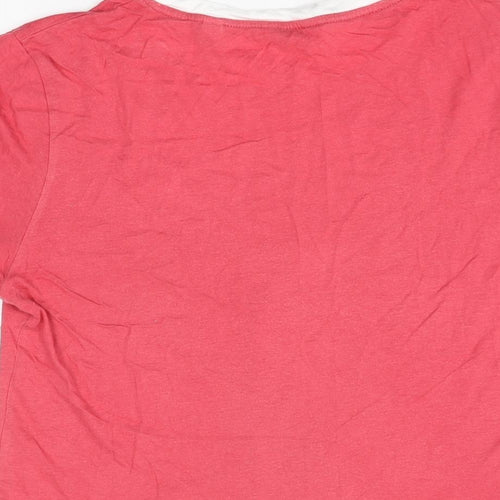 Jack Wills Womens Red Cotton Basic T-Shirt Size 14 Round Neck