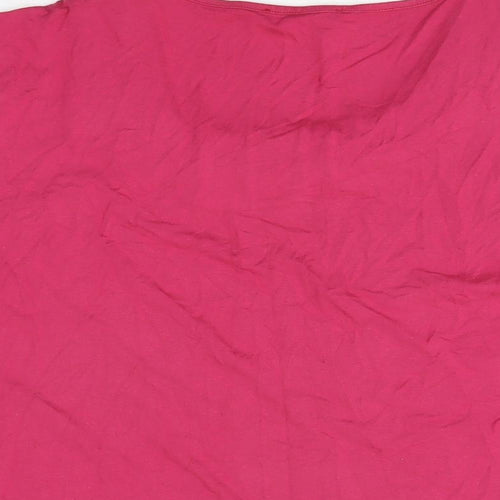 Marks and Spencer Womens Pink Viscose Basic T-Shirt Size 18 Round Neck