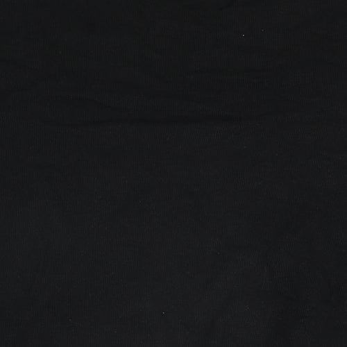 Zara Mens Black Cotton T-Shirt Size M Round Neck