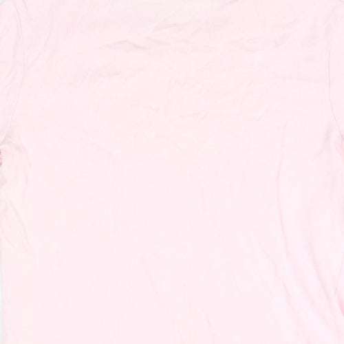 Marks and Spencer Womens Pink Cotton Basic T-Shirt Size 14 Round Neck