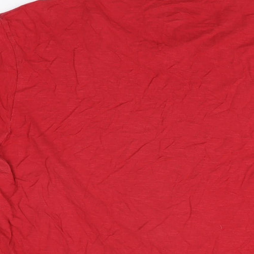 SALSA Mens Red Cotton T-Shirt Size L Round Neck